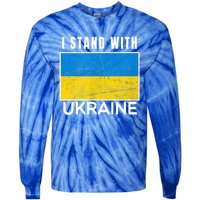 I Stand With Ukraine Flag For Ukrainian Lover Gift Tie-Dye Long Sleeve Shirt