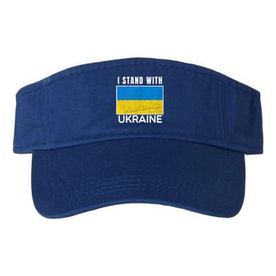 I Stand With Ukraine Flag For Ukrainian Lover Gift Valucap Bio-Washed Visor