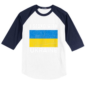 I Stand With Ukraine Flag For Ukrainian Lover Gift Baseball Sleeve Shirt