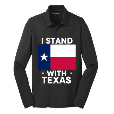 I Stand With Texas Scotus Silk Touch Performance Long Sleeve Polo