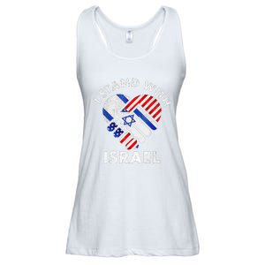 I Stand With Israel USA American Flag with Israel Flag Ladies Essential Flowy Tank