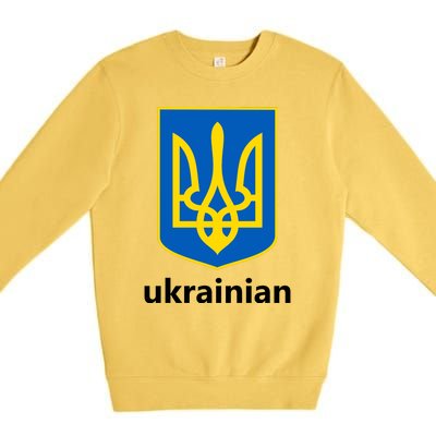 I Stand With Ukraine USA Support Ukrainian Pride Trident Premium Crewneck Sweatshirt