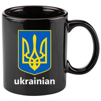 I Stand With Ukraine USA Support Ukrainian Pride Trident 11oz C Handle Ceramic Mug