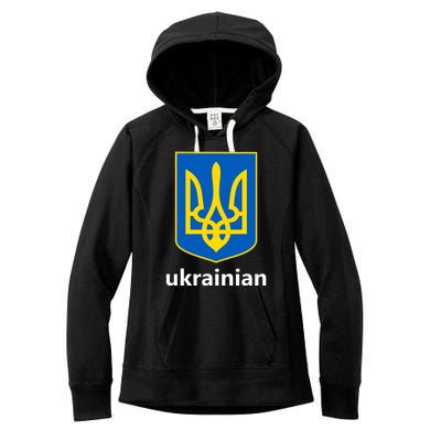 I Stand With Ukraine USA Support Ukrainian Pride Trident Women's Fleece Hoodie