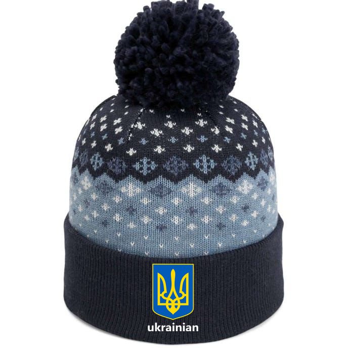 I Stand With Ukraine USA Support Ukrainian Pride Trident The Baniff Cuffed Pom Beanie