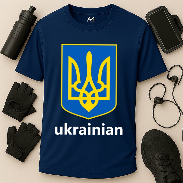 I Stand With Ukraine USA Support Ukrainian Pride Trident Cooling Performance Crew T-Shirt