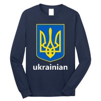 I Stand With Ukraine USA Support Ukrainian Pride Trident Long Sleeve Shirt