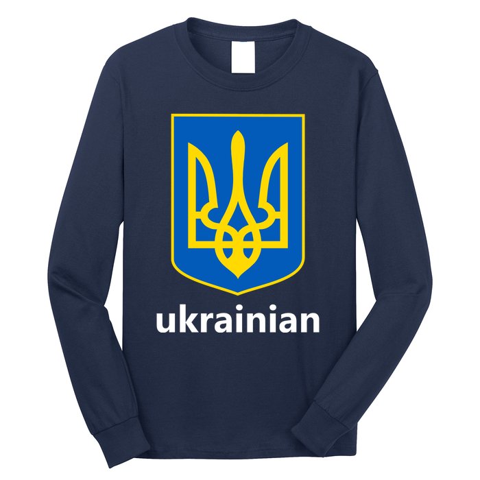 I Stand With Ukraine USA Support Ukrainian Pride Trident Long Sleeve Shirt