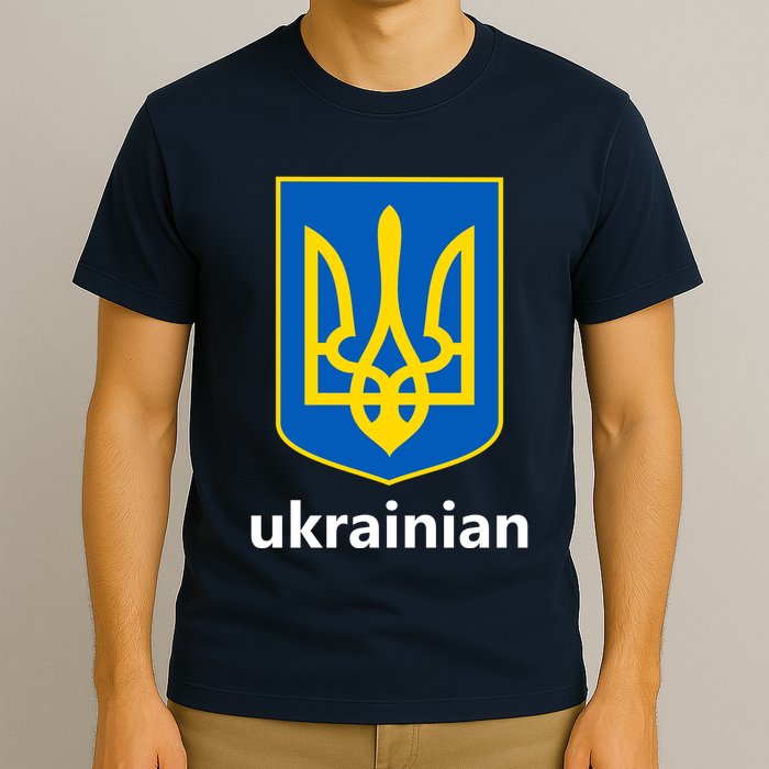 I Stand With Ukraine USA Support Ukrainian Pride Trident T-Shirt