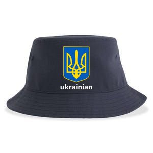 I Stand With Ukraine USA Support Ukrainian Pride Trident Sustainable Bucket Hat