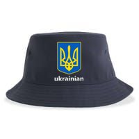 I Stand With Ukraine USA Support Ukrainian Pride Trident Sustainable Bucket Hat