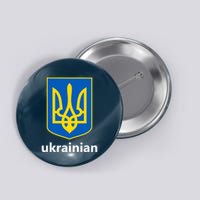I Stand With Ukraine USA Support Ukrainian Pride Trident Button