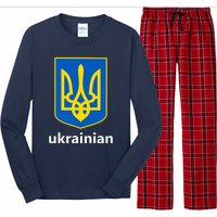 I Stand With Ukraine USA Support Ukrainian Pride Trident Long Sleeve Pajama Set