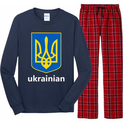 I Stand With Ukraine USA Support Ukrainian Pride Trident Long Sleeve Pajama Set