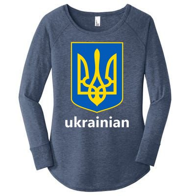 I Stand With Ukraine USA Support Ukrainian Pride Trident Women's Perfect Tri Tunic Long Sleeve Shirt