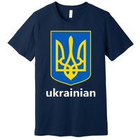 I Stand With Ukraine USA Support Ukrainian Pride Trident Premium T-Shirt