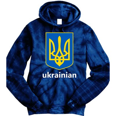 I Stand With Ukraine USA Support Ukrainian Pride Trident Tie Dye Hoodie