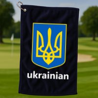 I Stand With Ukraine USA Support Ukrainian Pride Trident Golf Towel