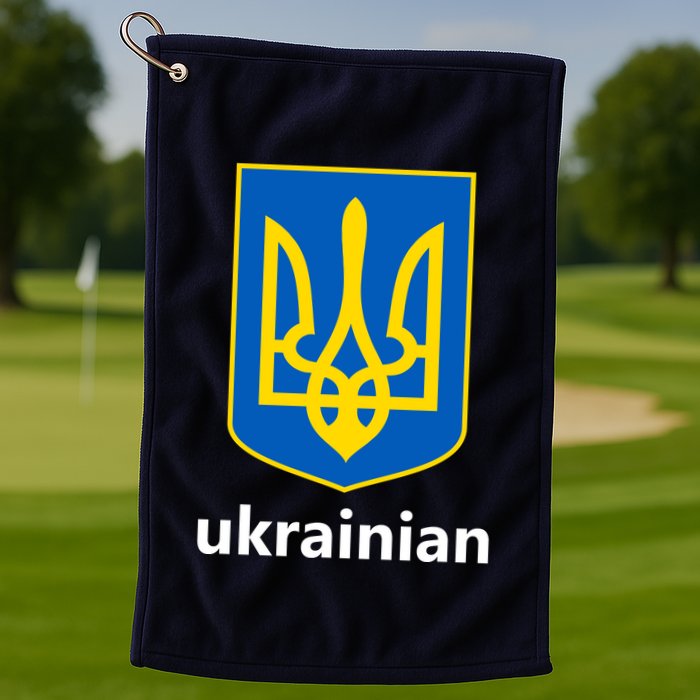 I Stand With Ukraine USA Support Ukrainian Pride Trident Golf Towel
