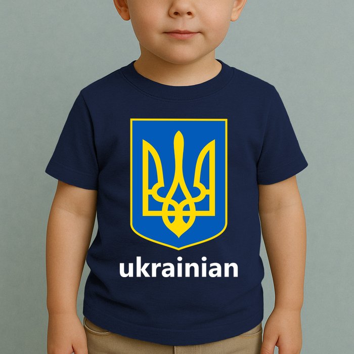 I Stand With Ukraine USA Support Ukrainian Pride Trident Toddler T-Shirt
