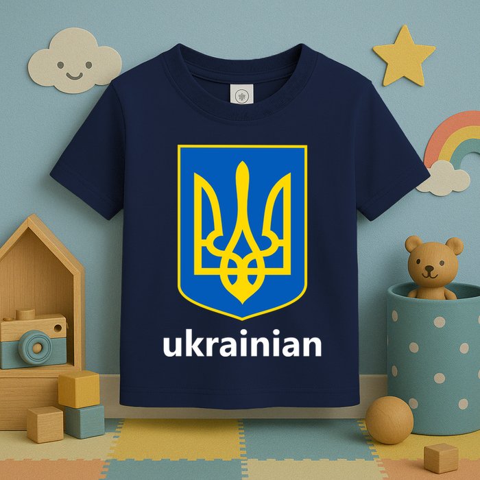 I Stand With Ukraine USA Support Ukrainian Pride Trident Toddler T-Shirt
