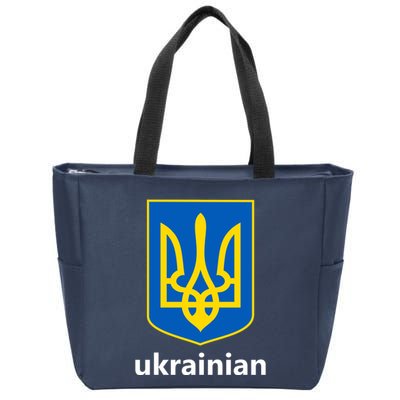 I Stand With Ukraine USA Support Ukrainian Pride Trident Zip Tote Bag
