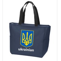 I Stand With Ukraine USA Support Ukrainian Pride Trident Zip Tote Bag