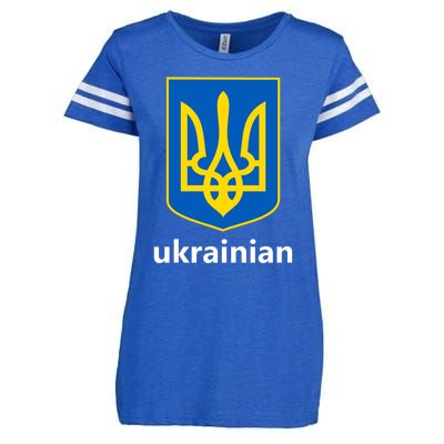 I Stand With Ukraine USA Support Ukrainian Pride Trident Enza Ladies Jersey Football T-Shirt