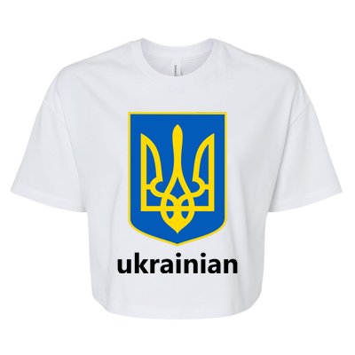 I Stand With Ukraine USA Support Ukrainian Pride Trident Bella+Canvas Jersey Crop Tee