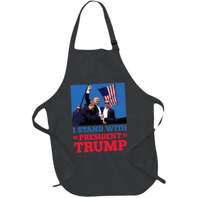 I Stand With President Trump After The Shooting At His Rally Full-Length Apron With Pockets