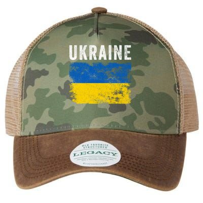 I Stand With Ukraine Flag Legacy Tie Dye Trucker Hat