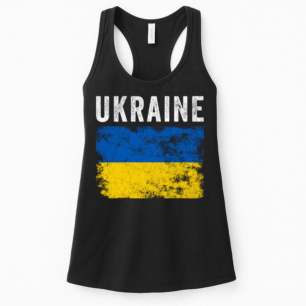 I Stand With Ukraine Flag Womens Tank Top