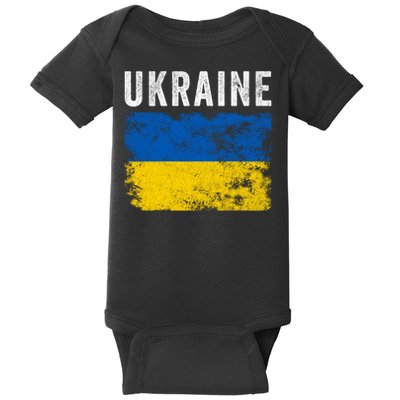 I Stand With Ukraine Flag Baby Bodysuit