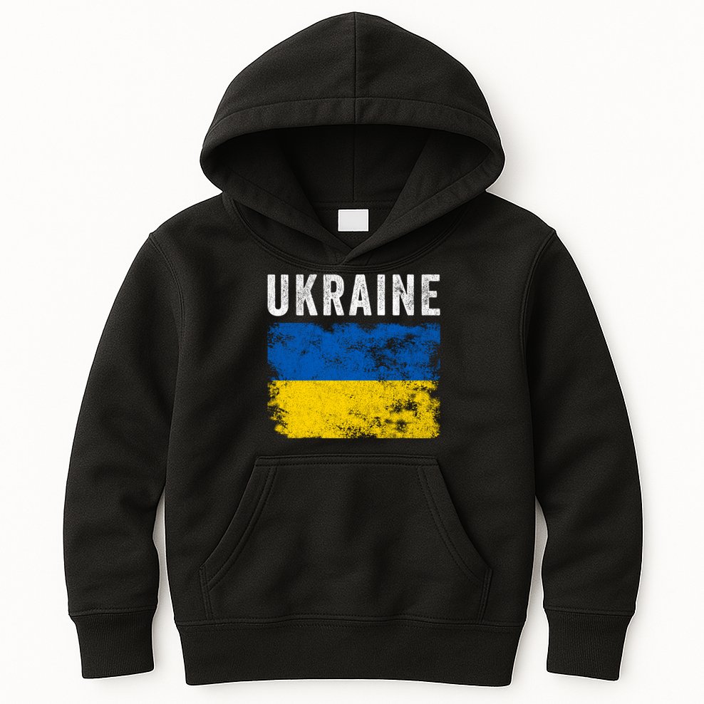 I Stand With Ukraine Flag Kids Hoodie