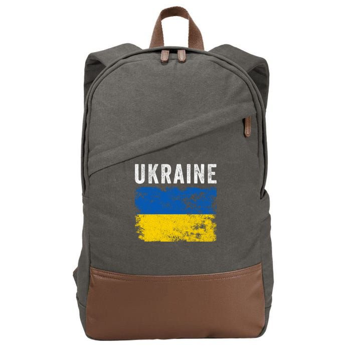 I Stand With Ukraine Flag Cotton Canvas Backpack
