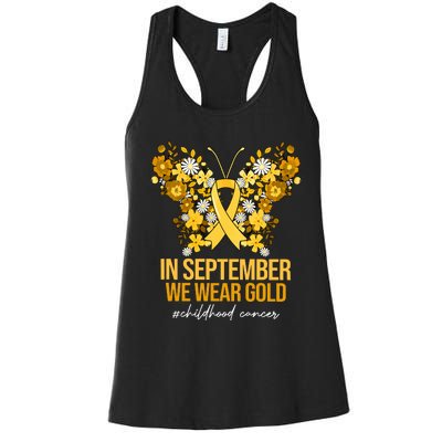 In September We Wear Gold Childhood Cancer Women's Racerback Tank