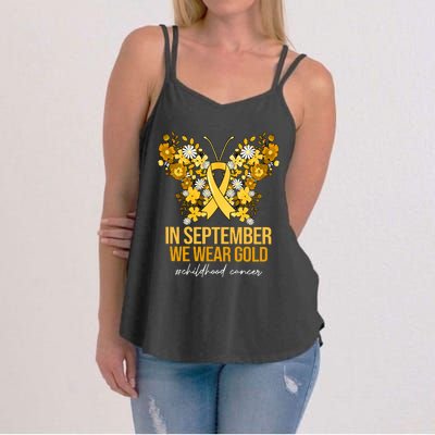 In September We Wear Gold Childhood Cancer Women's Strappy Tank