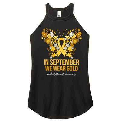 In September We Wear Gold Childhood Cancer Women’s Perfect Tri Rocker Tank