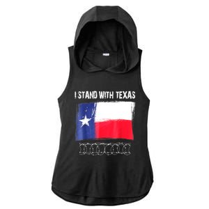 I Stand With Texas Flag Usa State Of Texas Ladies PosiCharge Tri-Blend Wicking Draft Hoodie Tank