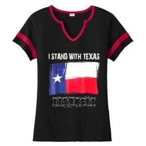 I Stand With Texas Flag Usa State Of Texas Ladies Halftime Notch Neck Tee