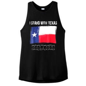 I Stand With Texas Flag Usa State Of Texas Ladies PosiCharge Tri-Blend Wicking Tank