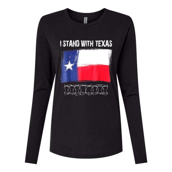 I Stand With Texas Flag Usa State Of Texas Womens Cotton Relaxed Long Sleeve T-Shirt