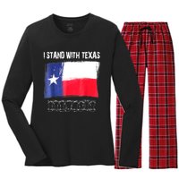 I Stand With Texas Flag Usa State Of Texas Women's Long Sleeve Flannel Pajama Set 