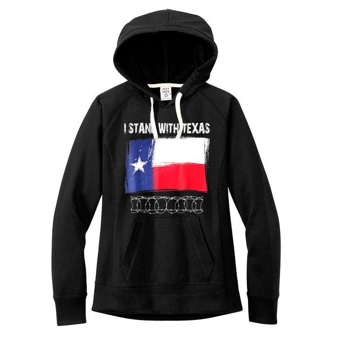 I Stand With Texas Flag Usa State Of Texas Women's Fleece Hoodie