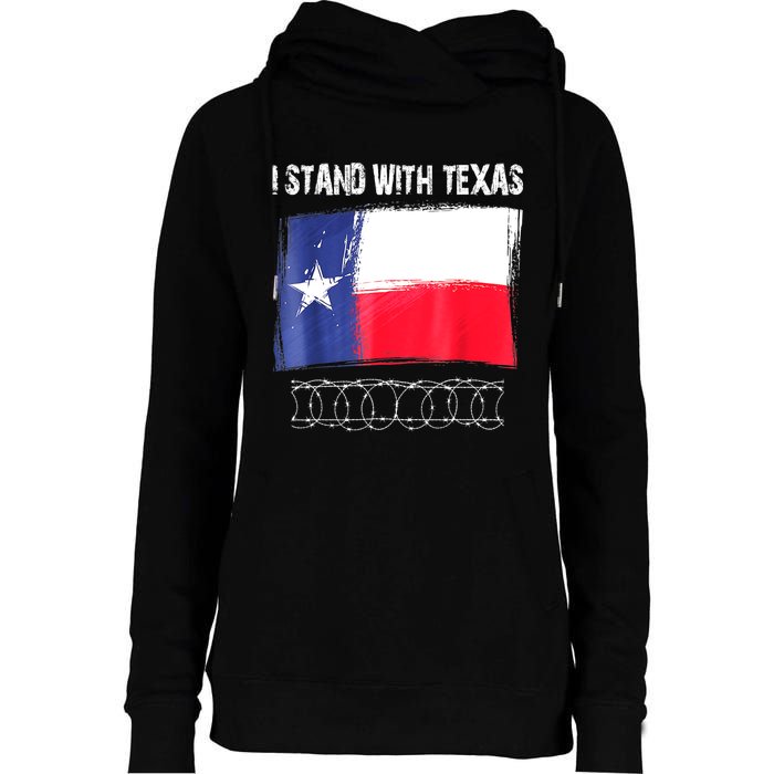 I Stand With Texas Flag Usa State Of Texas Womens Funnel Neck Pullover Hood