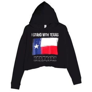 I Stand With Texas Flag Usa State Of Texas Crop Fleece Hoodie