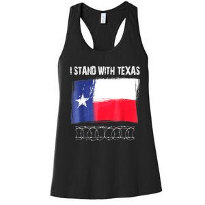 I Stand With Texas Flag Usa State Of Texas Women's Racerback Tank