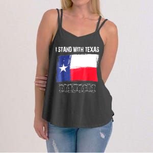 I Stand With Texas Flag Usa State Of Texas Women's Strappy Tank