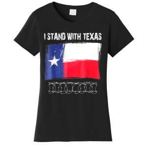 I Stand With Texas Flag Usa State Of Texas Women's T-Shirt