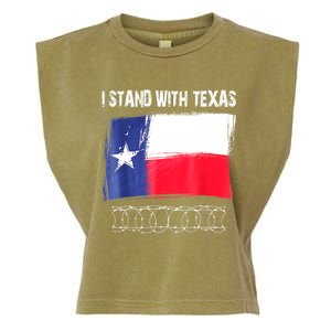 I Stand With Texas Flag Usa State Of Texas Garment-Dyed Women's Muscle Tee